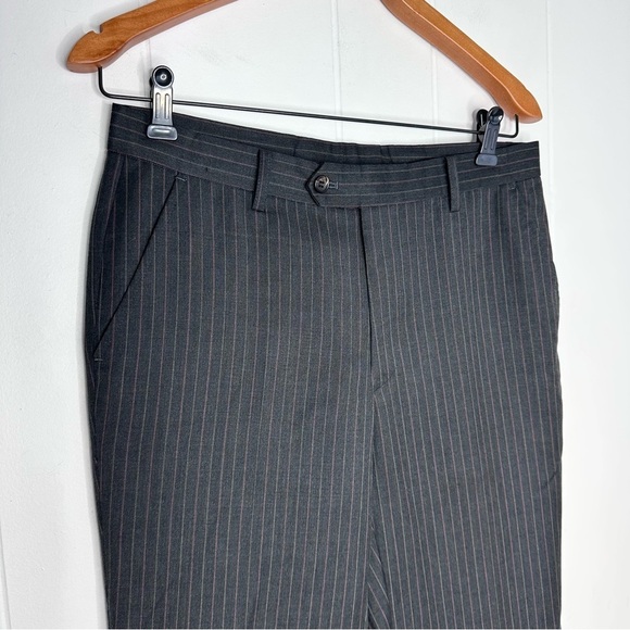 Paul Smith X R. Newbold Red & Gold Striped Gray Suit - Picture 11 of 12